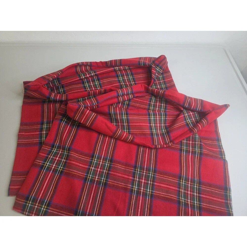 Red Plaid Decorative Throw Pillow Covers Scottish Tartan Cushion, 2 Pack